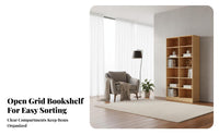 Large Capacity Multi-Compartment Bookshelf Stable Floor-Standing Design Unrestricted Standing Grid Bookshelf Sturdy Construction Cube Storage Organizer Easy to Clean for Book Lovers, Students, Homeowners, Living Room, Home Office, Bedroom