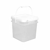 Square Bucket with Lid Versatile Use Square Bucket with Lid Fall Resistant Stackable Bin for Warehouse, Garage
