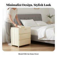3-Tier Round Cabinet Light Luxury Aesthetic Round Multi-Tier Side Table Modern Design Raised Border Top for Homeowners