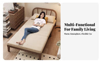 Foldable Design Extendable Slatted Daybed two-in-onePurpose Sofa Bed Removable and cleanable Cover Sleeper Couch Space-Saving for Apartment Dwellers, Students, Homeowners, Bedroom, Living Room, Small Spaces