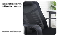 Reclining Mesh Chair with Footrest 360-Degree rotating for Study, Students, enthusiasts