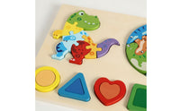 Wooden Puzzle Early Learning Shape Matching Board Wooden Toy with Geometric Pieces Educational Fine Motor Skills for Toddlers