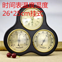 气象仪温度湿度计气压表西洋欧式木座woden weather station3合1