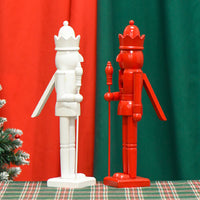 38cm Minimalist Solid Wood King Nutcracker Christmas Decoration