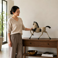 Desktop Horse Sculpture Housewarming Gift Horse Statue Compact Size Table Ornament for Living Room, Office, TV Stand