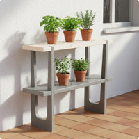 Two-Tier Plant Stand Space Saving Rustic Floor Plant Simple to Assemble to Assemble Flower Pot Holder for Patio