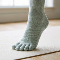 Non-Slip Yoga Five-Toe Socks for Women, Professional Pilates & Sports Socks with Anti-Odor & Shock Absorption