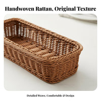 Woven Multi-Compartment Flatware Holder Easy to Clean Household Storage Portable