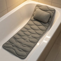 Non-Slip Bath Tub Cushion with Headrest 3D Mesh Full Body Bath Pad Comfortable Spa for Adults, Bathtub