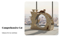 Hardwood Wood Design feline jogning Wheel Promotes Fitness Feline jogning Wheel long-lasting Construction Pet Furniture Stable Base for felines, Indoors, Play Area, Living Room, Home