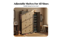 Large Capacity Stand-Alonestanding Shoe Cupboard Space-Saving Modular Shoe Cabinet with Doors Easy Assembly Footwear Organizer Sturdy Construction for Apartment Dwellers, Homeowners, appearanceConscious Individuals, Entryway, Hallway, Mudroom, Bedroom