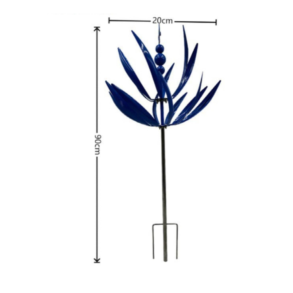 Blue Wind Decorative Outdoor Decor Effortless Rotation for Lawn