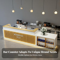 Tea Shop Front Counter Versatile Checkout Counter Sturdy Construction Retail Checkout Desk for Baristas, Business Owners, Restaurant, Boutique, Lobby