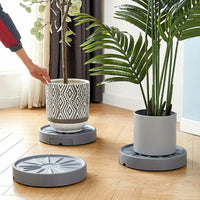 Plant Stand and Heavy Duty Trolley with Caster Wheels, Pot Stand with built-in Plant Pot Tray, Simple European Style Solid Base Frame