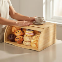 Hinged-Lid Bread Box Rounded side_panel Kitchen Organizer Rectangular