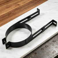 Black Metal Chimney Pipe Wall Bracket Slotted Arms Chimney Pipe Support Bracket Matte Finish Heating Hardware Welded Construction
