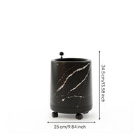 Rolling Trash Can Large Capacity Open Top Waste Container Decorative Look