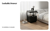 2-Drawer Nightstand with Accessible Shelf No Assembly Required for Lounge Area