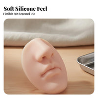 Soft & Flexible Silicone Nose Mouth Model Reusable Lip Tattoo Practice Skin Easy to Clean for Beginners, Students, Display