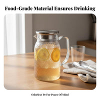Large Capacity Cold Water Kettle Food-Grade Material Pineapple Textured Pitcher Shatter Resistant Jug with Lid for Home, Restaurant, Party