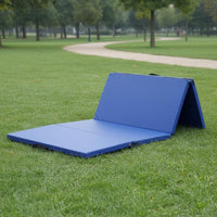 Foldable Design 4-Panel Tumbling Mat Non-Slip Surface Folding Gymnastics Mat Wear-Resistant Portable Exercise Pad Shock Absorbent for Home, Gym