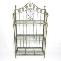 Wrought Iron Flower Stand Vintage Three-Tier Flower Stand Sturdy Home Decor