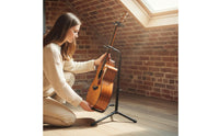 Universal Fit Vertical Guitar Stand Padded Protection Triangular Guitar Stand Adjustable Height for Guitarists, Musicians, Home, Studio, Stage