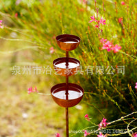 Rusty Rain Collector Decorative Garden Stake