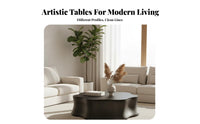 2 Pieces Cumulus and Flower Table Set Asymmetrical Shape CumulusShaped Accent Table Set Rounded Corners Space-Saving