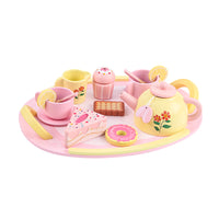 Wooden Pretend Play Tea Set for Kids, Afternoon Tea Set, Parent-Child Interactive Toy