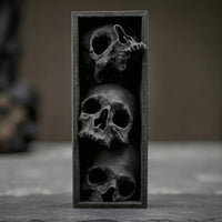 Halloween Skull Book Bookend Spooky Literary Vignette with Skulls Bone-Colored Halloween Decorative Figurine for Goths, Bookcase