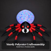 Lighted Halloween Arachnid Decoration | Oversized 2.4m Design, bright Red and Black Legs, Inflatable arachnid, for Lawn