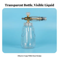 1/4 Inch Quick Connector Foam Cannon Transparent Bottle Snow Foam Lance Solid Brass Fittings for Professional Detailers