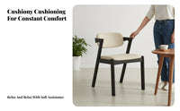 Z-Shaped Side Chair Sturdy Wood Construction Seating Furniture Nordic Design Ergonomic Spine Supportrest for Dining Room, Cafe