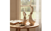 Wooden Duck Couple Handmade Wooden Duck Figurine Handcrafted for Decorators, Collectors, Tabletop, Mantel, Entryway