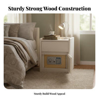 Nightstand with Safe Combination Lock Bedside Table Smart Security for Apartment