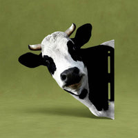Peeping Cow Yard Stake Iron Outdoor Ornament Easy to Install