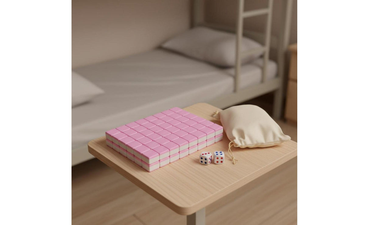 Mini Mahjong Set Lightweight Mini Chinese Mahjong Set Long-Lasting Sleek Feel for Travelers, Camping