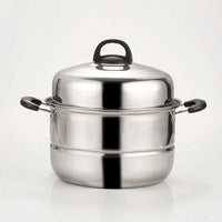 Steamer Pot with Lid Large Stainless Steel Steamer Cookware Double-Handled Domed for Home Cooks, Stovetop, Kitchen