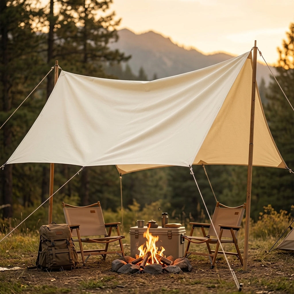 Polyester Fabric, Plain, Waterproof, Light-shielding Cloth, 300D, Wide Width 2m, Roll, Cream, Outdoor, Camping, Events, DIY