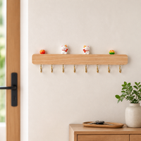 Key board for small apartments, decorative hallway key board with 8 hooks, space-saving key board without drilling for the entrance area