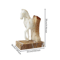 Horse Statue with Marble Base Elegant Horse Sculpture Minimalist for Entryway