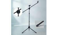 Microphone Stand with Extendable Support Arm Heavy Duty Tripod Microphone Stand Universal for Singers, Speakers, Stage, Studio