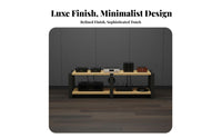 Multi-tier Household Furniture Audio Tower with Open Shelf Media Cabinet and Industrial Style TV Console Featuring Steel Frame and Particle Board Suitable for Home Theater Equipment Organization Media Room Living Room