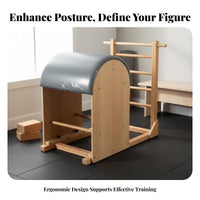 Solid Wood Construction Pilates Ladder Barrel Core Strengthening Wooden Ladder Barrel Sturdy and Long-Lasting Home Pilates Machine Ergonomic Design for Stretching Practitioners, Women, Adults, Stretching, Gym
