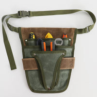 Cross-border Waxed Canvas Tool Waist Bag, Multi-functional for Carpenter, Electrician, Outdoor Gardening Work, Durable