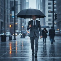 Wind-Resistant Straight Handle Umbrella Slim-Profile Large Outdoor Umbrella Oversize Quick-Dry for Business Professionals