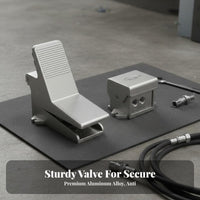 Hands-Unrestricted Operation Pneumatic Foot Pedal Valve High-Strength Aluminum Alloy 3-Way Pneumatic Foot Valve Leak-Proof Design Air Pedal Switch Long-Lasting Construction for Factory Workers, Machinists, Technicians, Manufacturing Lines, Factories