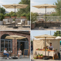 Rectangular Umbrella with Base Weighted Rectangular Patio Umbrella Tilted Parasol for Balcony, Garden