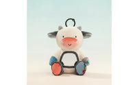 Sensory Stuffed Animal with Hanging Loop Soft Soft Toy with Mirror Textured Baby Soothing Toy for Infants, Stroller